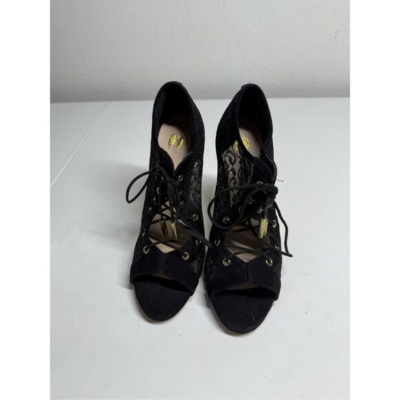 Victoria’s Secret Size 7,5 Black Lacie Tie Lace Up Heels / Stilettos - Picture 9 of 15